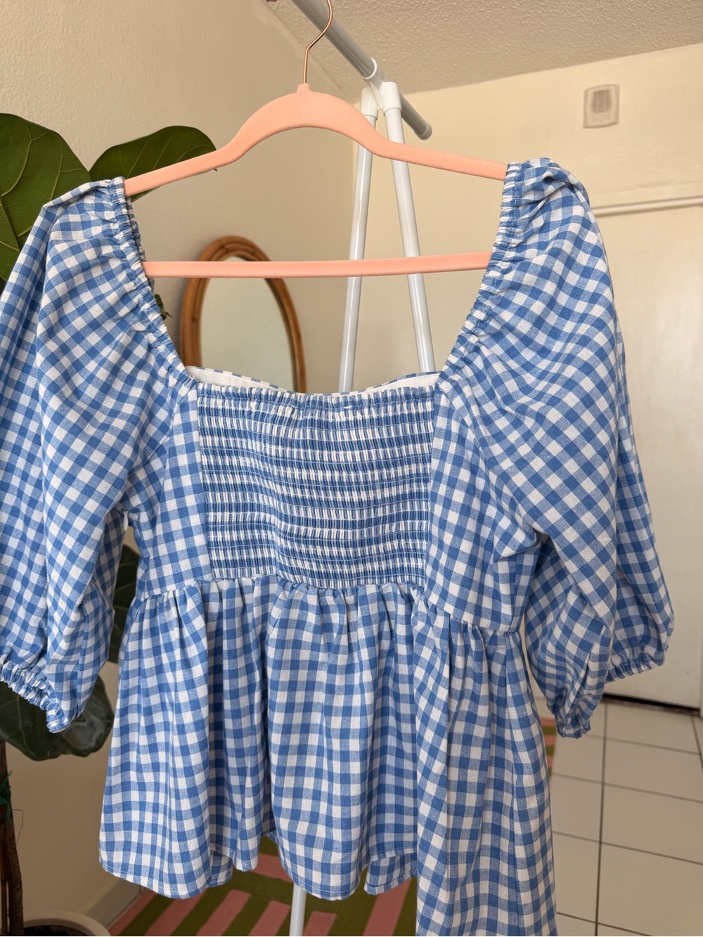 English Factory Blue and White Gingham Two-Piece Set - Picture 6 of 16